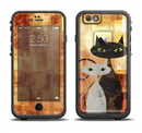 The Orange Grungy Textured Cat Apple iPhone 6/6s LifeProof Fre Case Skin Set