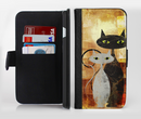 The Orange Grungy Textured Cat Ink-Fuzed Leather Folding Wallet Credit-Card Case for the Apple iPhone 6/6s, 6/6s Plus, 5/5s and 5c