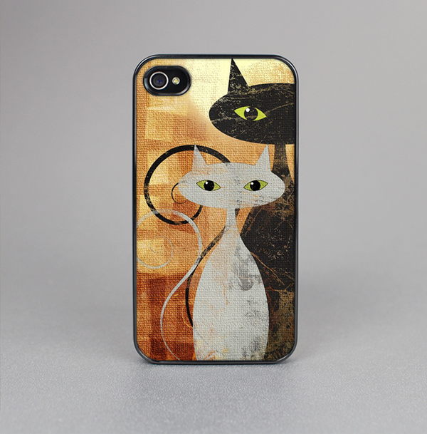 The Orange Grungy Textured Cat Skin-Sert for the Apple iPhone 4-4s Skin-Sert Case