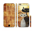 The Orange Grungy Textured Cat Sectioned Skin Series for the Apple iPhone 6s Plus
