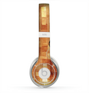 The Orange Grungy Textured Cat Skin for the Beats by Dre Solo 2 Headphones