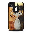 The Orange Grungy Textured Cat Skin for the iPhone 4-4s OtterBox Commuter Case