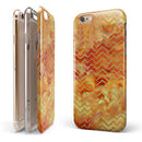 The Orange Grungy Watercolors with Chevron iPhone 6/6s or 6/6s Plus 2-Piece Hybrid INK-Fuzed Case