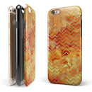 The Orange Grungy Watercolors with Chevron iPhone 6/6s or 6/6s Plus 2-Piece Hybrid INK-Fuzed Case