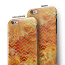 The Orange Grungy Watercolors with Chevron iPhone 6/6s or 6/6s Plus 2-Piece Hybrid INK-Fuzed Case