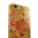 The Orange Grungy Watercolors with Chevron iPhone 6/6s or 6/6s Plus 2-Piece Hybrid INK-Fuzed Case