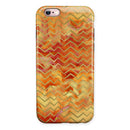 The Orange Grungy Watercolors with Chevron iPhone 6/6s or 6/6s Plus 2-Piece Hybrid INK-Fuzed Case