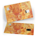 The Orange Grungy Watercolors with Chevron - Premium Protective Decal Skin-Kit for the Apple Credit Card