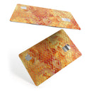The Orange Grungy Watercolors with Chevron - Premium Protective Decal Skin-Kit for the Apple Credit Card