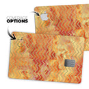 The Orange Grungy Watercolors with Chevron - Premium Protective Decal Skin-Kit for the Apple Credit Card