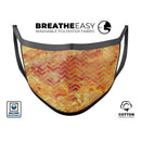 The Orange Grungy Watercolors with Chevron - Made in USA Mouth Cover Unisex Anti-Dust Cotton Blend Reusable & Washable Face Mask with Adjustable Sizing for Adult or Child