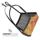 The Orange Grungy Watercolors with Chevron - Made in USA Mouth Cover Unisex Anti-Dust Cotton Blend Reusable & Washable Face Mask with Adjustable Sizing for Adult or Child