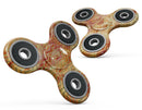 The Orange Grungy Watercolors with Chevron Full-Body Fidget Spinner Skin-Kit