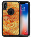 The Orange Grungy Watercolors with Chevron - iPhone X OtterBox Case & Skin Kits