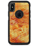 The Orange Grungy Watercolors with Chevron - iPhone X OtterBox Case & Skin Kits