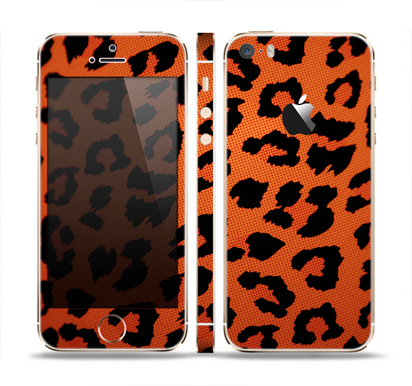 The Orange Vector Animal Print Skin Set for the Apple iPhone 5s