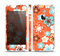 The Orange Vector Floral with Blue Skin Set for the Apple iPhone 5