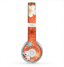 The Orange Vector Floral with Blue Skin for the Beats by Dre Solo 2 Headphones