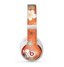 The Orange Vector Floral with Blue Skin for the Beats by Dre Studio (2013+ Version) Headphones