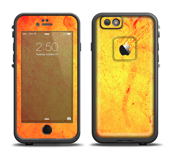 The Orange Vibrant Texture Apple iPhone 6 LifeProof Fre Case Skin Set