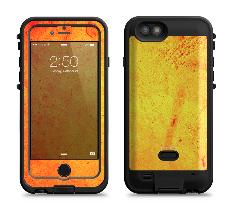 The Orange Vibrant Texture Apple iPhone 6/6s LifeProof Fre POWER Case Skin Set