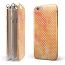 The Orange Watercolor Grunge Surface with Polka Dots iPhone 6/6s or 6/6s Plus 2-Piece Hybrid INK-Fuzed Case