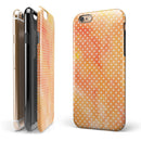 The Orange Watercolor Grunge Surface with Polka Dots iPhone 6/6s or 6/6s Plus 2-Piece Hybrid INK-Fuzed Case