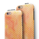 The Orange Watercolor Grunge Surface with Polka Dots iPhone 6/6s or 6/6s Plus 2-Piece Hybrid INK-Fuzed Case