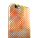 The Orange Watercolor Grunge Surface with Polka Dots iPhone 6/6s or 6/6s Plus 2-Piece Hybrid INK-Fuzed Case