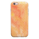 The Orange Watercolor Grunge Surface with Polka Dots iPhone 6/6s or 6/6s Plus 2-Piece Hybrid INK-Fuzed Case