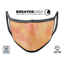 The Orange Watercolor Grunge Surface with Polka Dots - Made in USA Mouth Cover Unisex Anti-Dust Cotton Blend Reusable & Washable Face Mask with Adjustable Sizing for Adult or Child