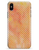 The Orange Watercolor Grunge Surface with Polka Dots - iPhone X Clipit Case