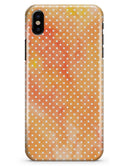 The Orange Watercolor Grunge Surface with Polka Dots - iPhone X Clipit Case