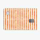 The Orange Watercolor Surface with Horizontal Stripes  - Premium Protective Decal Skin-Kit for the Apple Credit Card