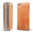 The Orange Watercolor Surface with Slanted White Lines iPhone 6/6s or 6/6s Plus 2-Piece Hybrid INK-Fuzed Case