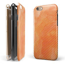 The Orange Watercolor Surface with Slanted White Lines iPhone 6/6s or 6/6s Plus 2-Piece Hybrid INK-Fuzed Case