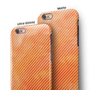 The Orange Watercolor Surface with Slanted White Lines iPhone 6/6s or 6/6s Plus 2-Piece Hybrid INK-Fuzed Case
