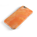 The Orange Watercolor Surface with Slanted White Lines iPhone 6/6s or 6/6s Plus 2-Piece Hybrid INK-Fuzed Case