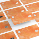 The Orange Watercolor Surface with Slanted White Lines - Premium Protective Decal Skin-Kit for the Apple Credit Card