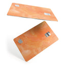 The Orange Watercolor Surface with Slanted White Lines - Premium Protective Decal Skin-Kit for the Apple Credit Card