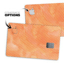 The Orange Watercolor Surface with Slanted White Lines - Premium Protective Decal Skin-Kit for the Apple Credit Card