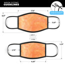 The Orange Watercolor Surface with Slanted White Lines - Made in USA Mouth Cover Unisex Anti-Dust Cotton Blend Reusable & Washable Face Mask with Adjustable Sizing for Adult or Child