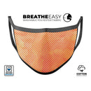 The Orange Watercolor Surface with Slanted White Lines - Made in USA Mouth Cover Unisex Anti-Dust Cotton Blend Reusable & Washable Face Mask with Adjustable Sizing for Adult or Child