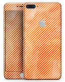 The Orange Watercolor Surface with Slanted White Lines - Skin-kit for the iPhone 8 or 8 Plus