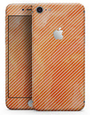 The Orange Watercolor Surface with Slanted White Lines - Skin-kit for the iPhone 8 or 8 Plus