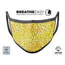 The Orange Yellow Watercolors with Falling Pedals - Made in USA Mouth Cover Unisex Anti-Dust Cotton Blend Reusable & Washable Face Mask with Adjustable Sizing for Adult or Child