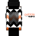 The Orange & Black Chevron Pattern Skin for the Pebble SmartWatch