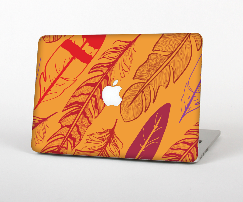 The Orange and Red Vector Feathers Skin Set for the Apple MacBook Pro 13"   (A1278)