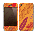 The Orange and Red Vector Feathers Skin for the Apple iPhone 4-4s
