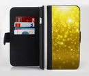 The Orbs of Gold Light Ink-Fuzed Leather Folding Wallet Credit-Card Case for the Apple iPhone 6/6s, 6/6s Plus, 5/5s and 5c